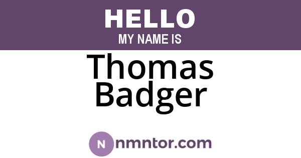 Thomas Badger