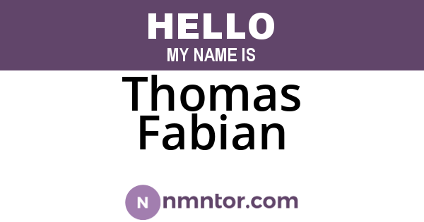 Thomas Fabian