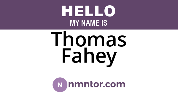 Thomas Fahey
