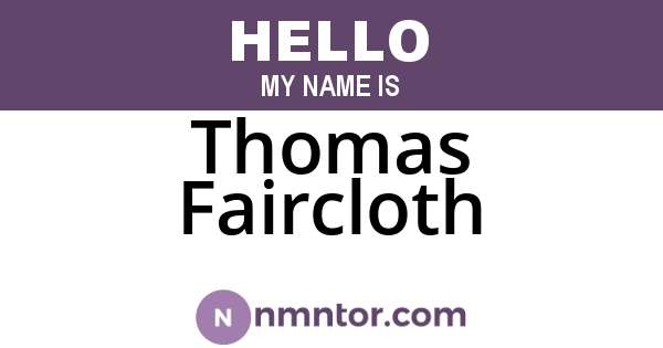 Thomas Faircloth