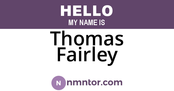 Thomas Fairley