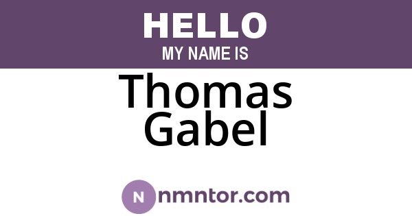 Thomas Gabel