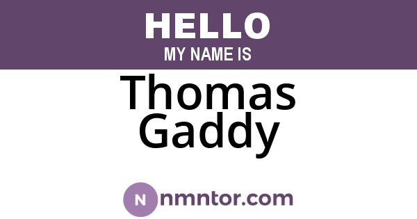 Thomas Gaddy
