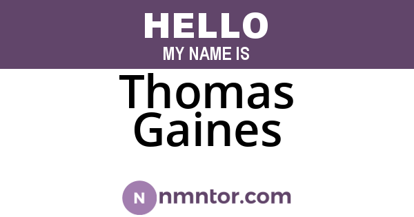 Thomas Gaines