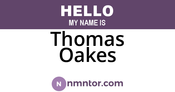 Thomas Oakes