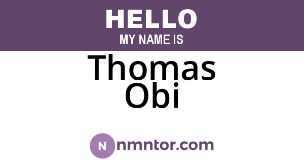 Thomas Obi