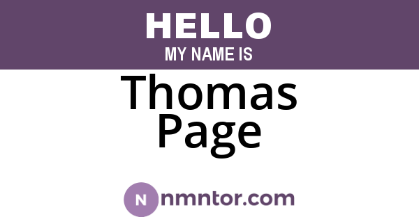 Thomas Page