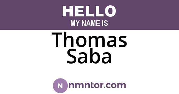 Thomas Saba