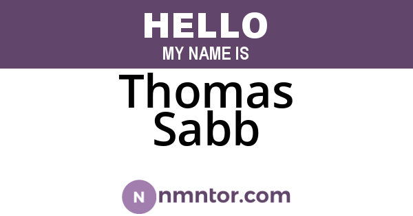 Thomas Sabb