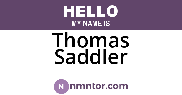 Thomas Saddler