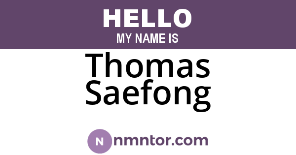 Thomas Saefong