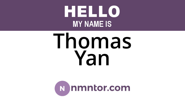 Thomas Yan