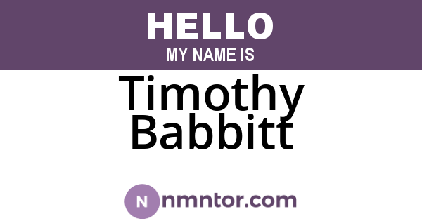 Timothy Babbitt