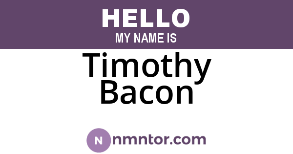 Timothy Bacon