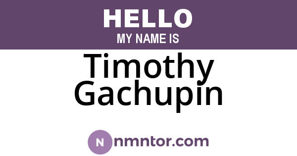 Timothy Gachupin