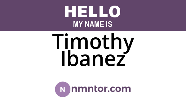 Timothy Ibanez
