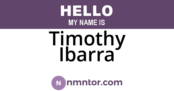 Timothy Ibarra