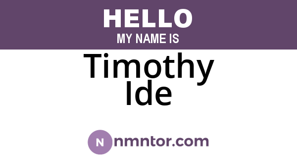 Timothy Ide