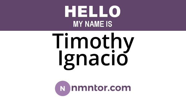Timothy Ignacio