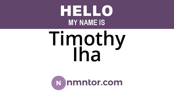 Timothy Iha
