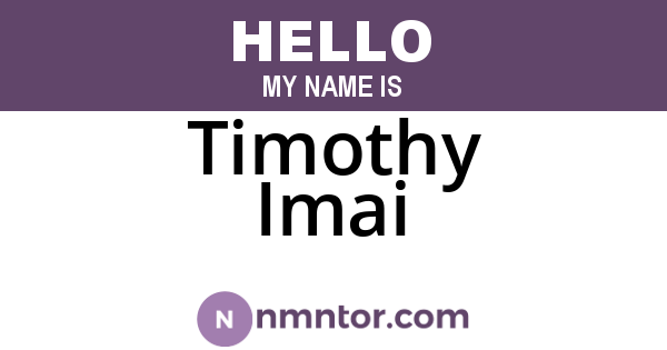 Timothy Imai