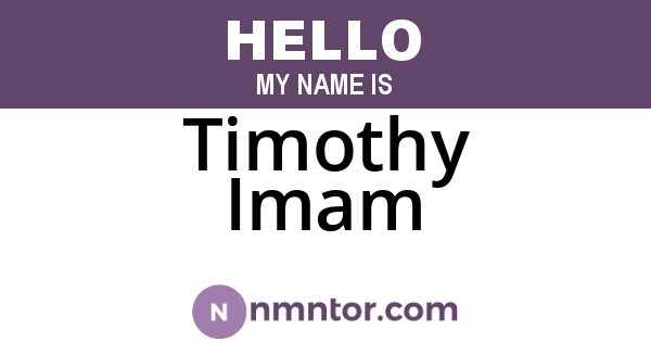 Timothy Imam