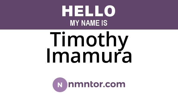 Timothy Imamura