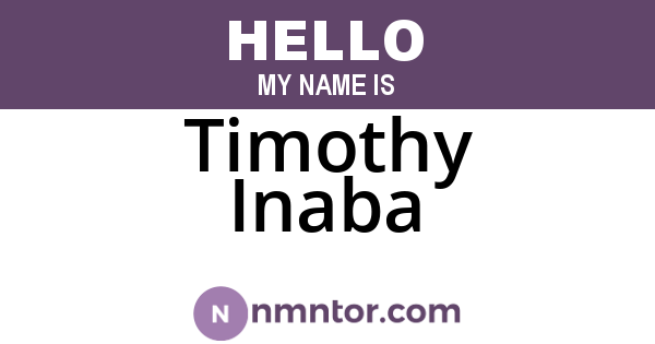 Timothy Inaba
