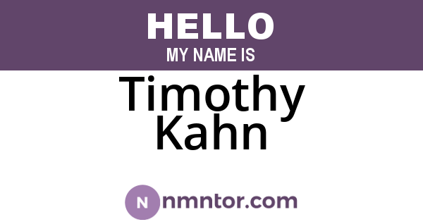 Timothy Kahn