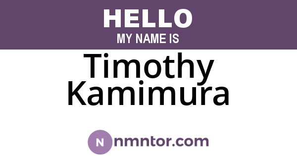 Timothy Kamimura