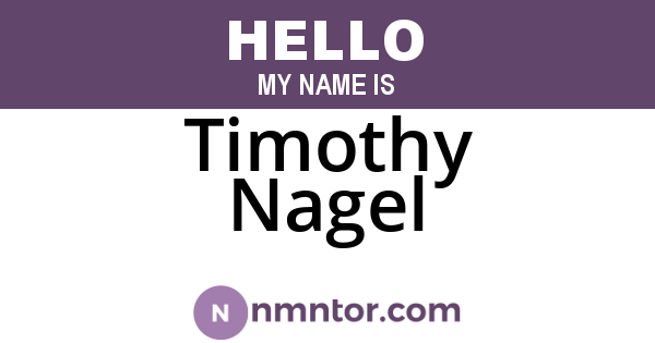Timothy Nagel