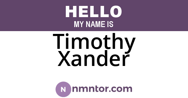 Timothy Xander