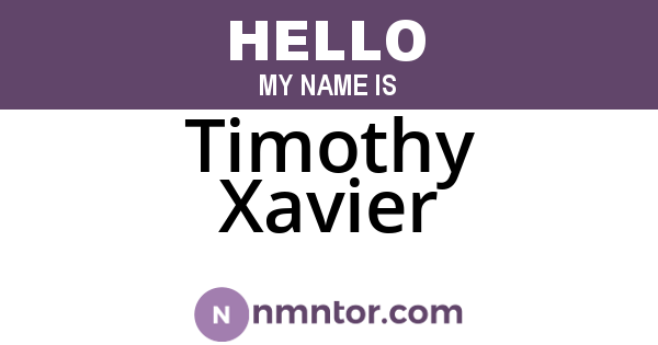 Timothy Xavier