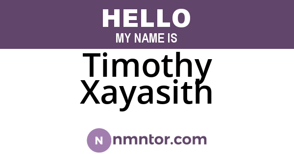 Timothy Xayasith