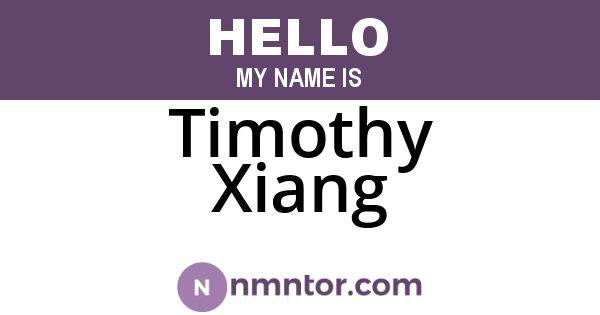 Timothy Xiang