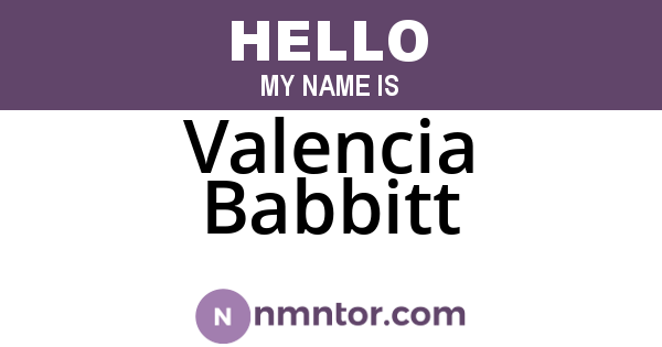 Valencia Babbitt