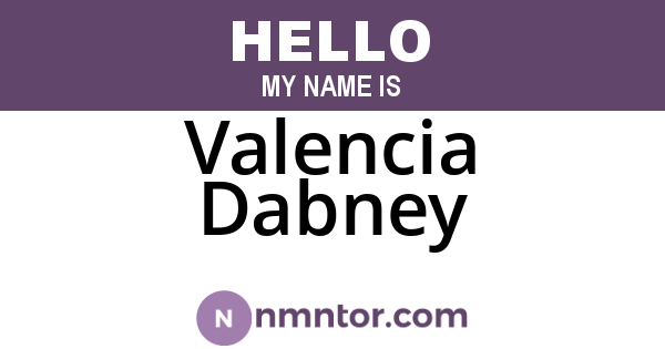 Valencia Dabney