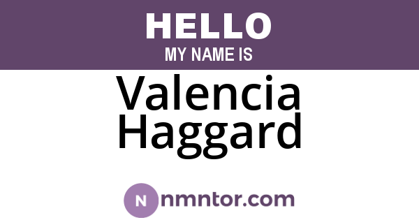 Valencia Haggard