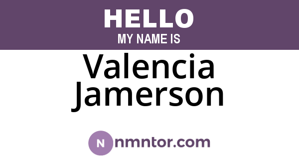 Valencia Jamerson