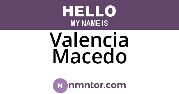 Valencia Macedo