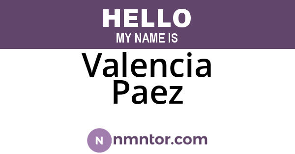 Valencia Paez