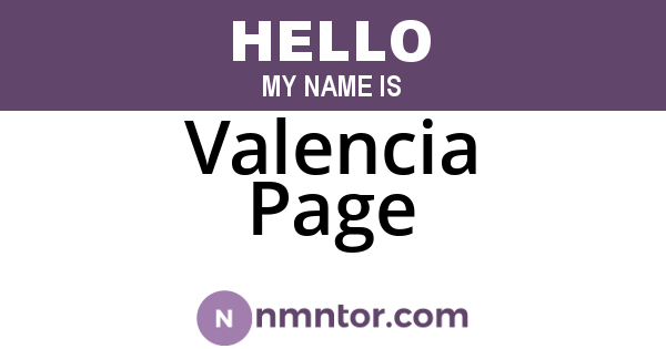 Valencia Page