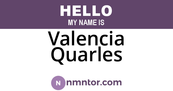 Valencia Quarles