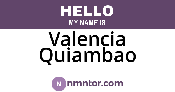 Valencia Quiambao