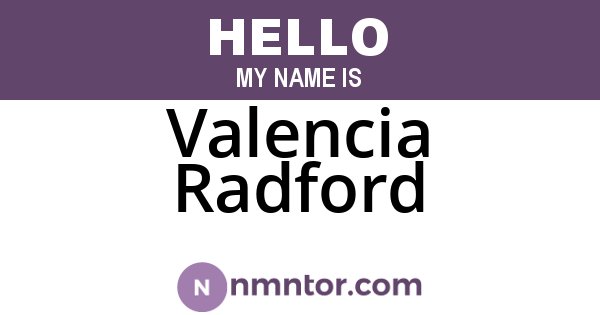 Valencia Radford