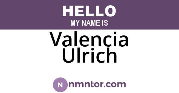 Valencia Ulrich
