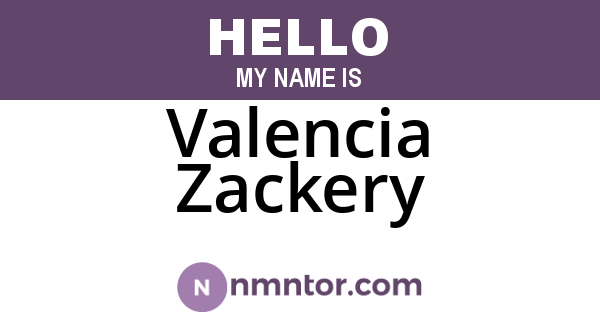 Valencia Zackery