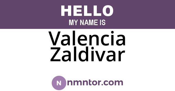 Valencia Zaldivar