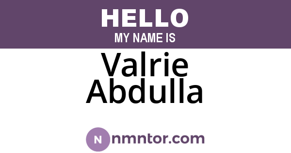Valrie Abdulla