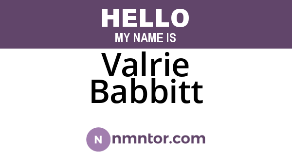 Valrie Babbitt